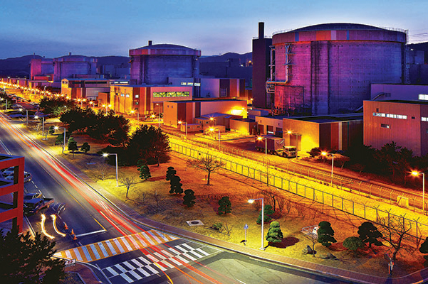 Nighttime view of Wolsong Generating Station