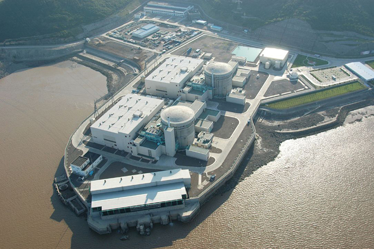 Aerial view of Qinshan nuclear power plant